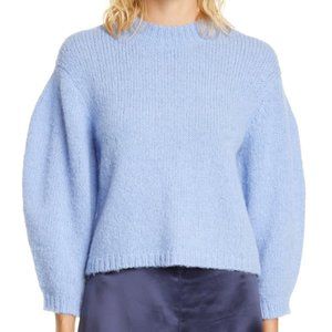 TIBI Alpaca & Wool Blend Puff Sleeves Crop Sweater